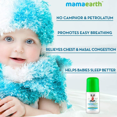 Mamaearth Natural Breathe Easy Vapour Roll-on for Cold & Nasal Congestion, with Wintergreen & Eucalyptus Oil, 40 ML